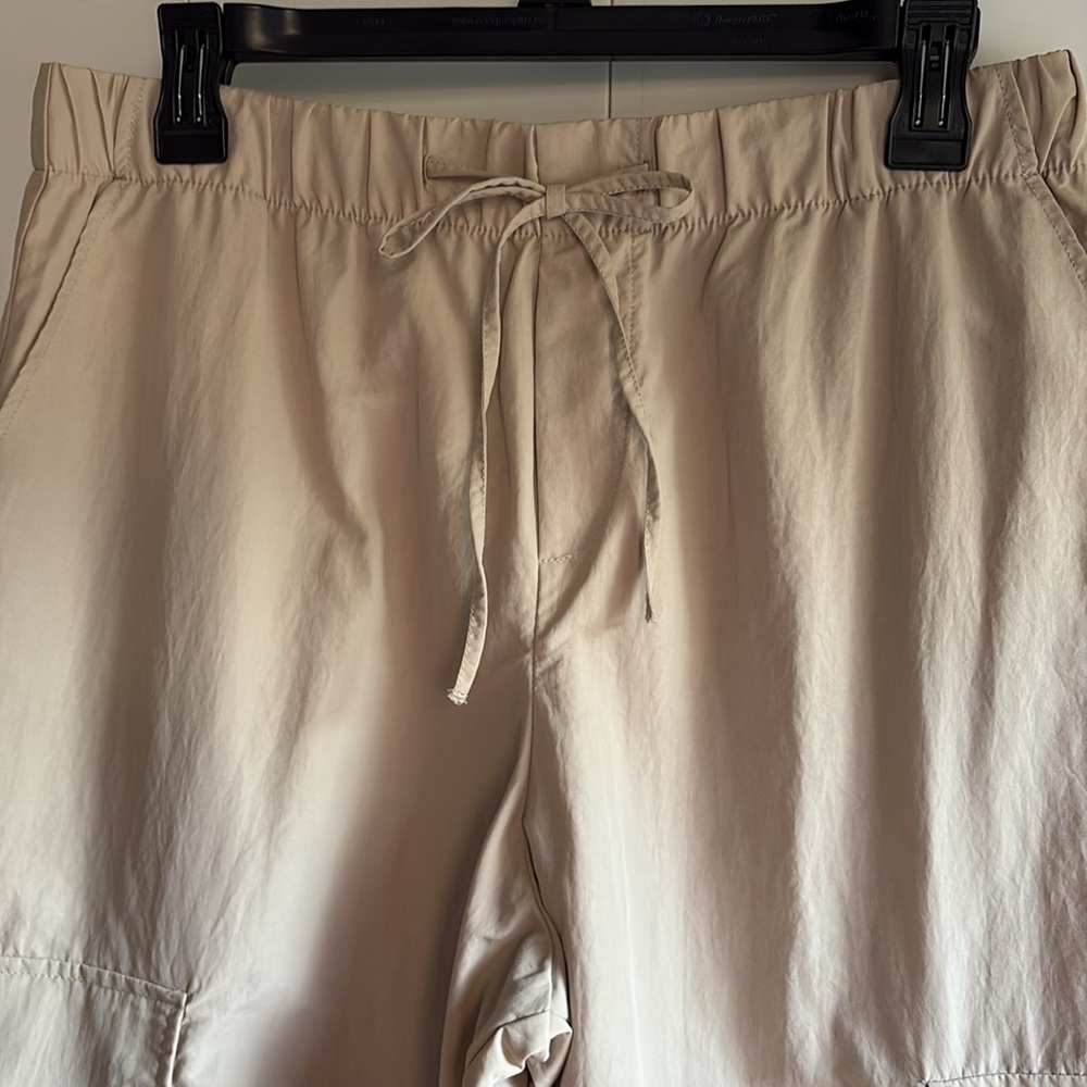 Zara Beige Cargo Parachute Pants with Drawstring Waist Sz M - Picture 4 of 12